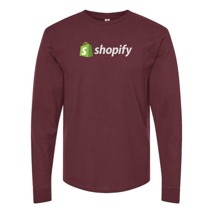 Men's Shopify Logo Cotton Long Sleeve T-Shirt