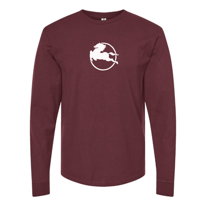 Men's Pegaso Logo Cotton Long Sleeve T-Shirt