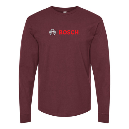 Men's Bosch Logo Cotton Long Sleeve T-Shirt
