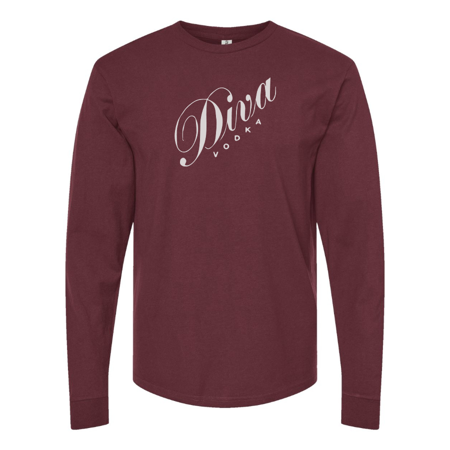 Men's Diva Logo Cotton Long Sleeve T-Shirt