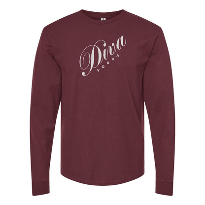 Men's Diva Logo Cotton Long Sleeve T-Shirt