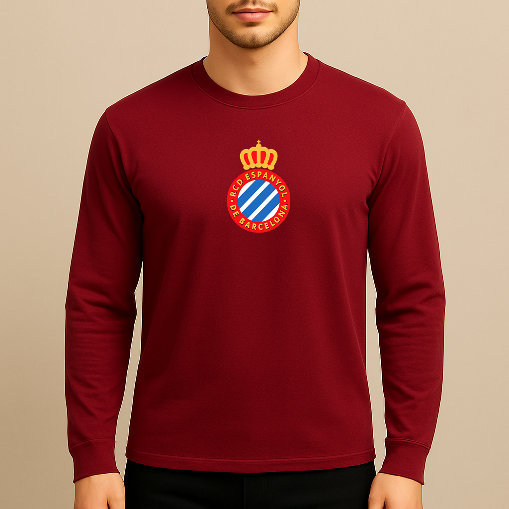 Men's Espanyol Soccer Logo Long Sleeve T-Shirt