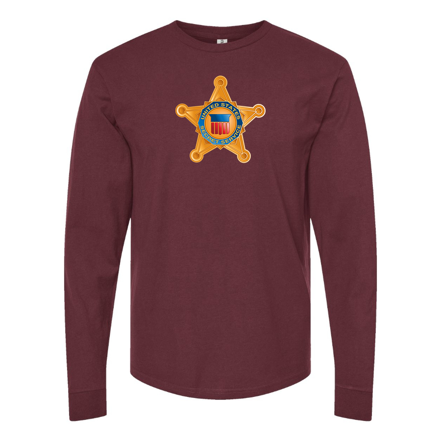 Men's Secret Service Star Logo  Cotton Long Sleeve T-Shirt