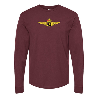 Men's Belgian Air Force Logo Cotton Long Sleeve T-Shirt
