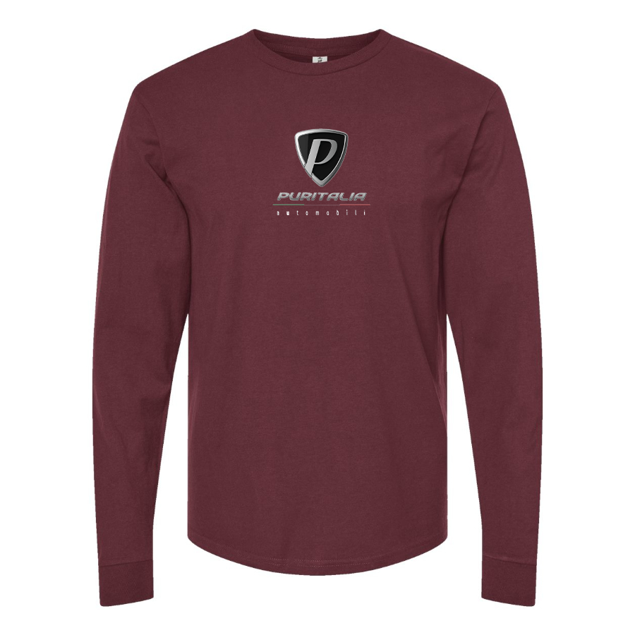 Men's Puritalia Automobili Logo Cotton Long Sleeve T-Shirt