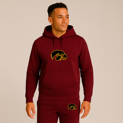 Men's Iowa Hawkeyes Logo Hoodie Joggers Set