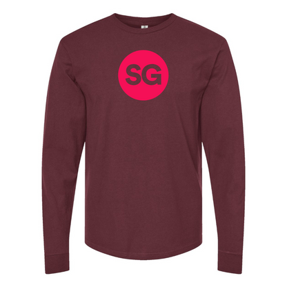 Men's Sofiagray Logo Cotton Long Sleeve T-Shirt