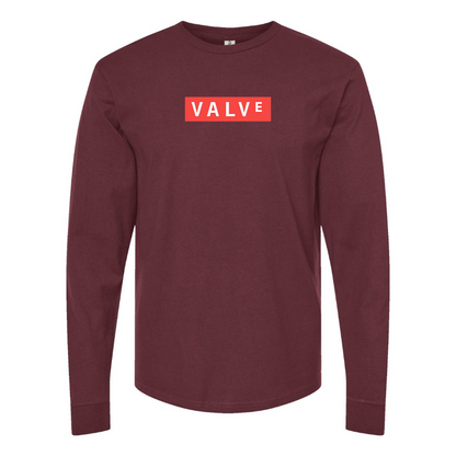 Men's Valve Banner Logo Cotton Long Sleeve T-Shirt