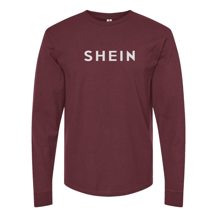 Men's Shein Logo Cotton Long Sleeve T-Shirt