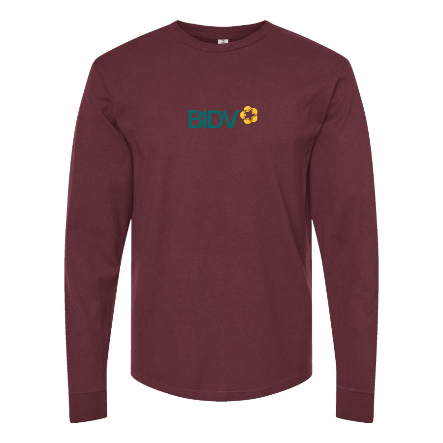 Men's BIDV Logo Cotton Long Sleeve T-Shirt