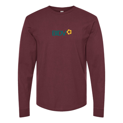 Men's BIDV Logo Cotton Long Sleeve T-Shirt