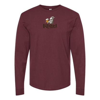 Men's Velkopopovicky Kozel Logo Cotton Long Sleeve T-Shirt