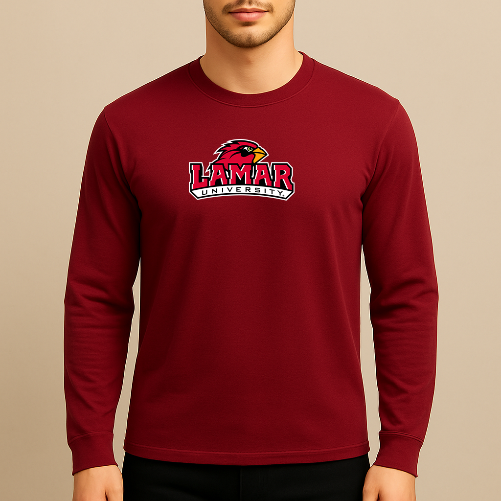Men's Lamar Cardinals Logo Long Sleeve T-Shirt