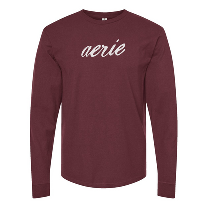 Men's Aerie Logo Cotton Long Sleeve T-Shirt