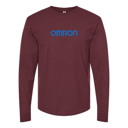 Men's Omron Logo Cotton Long Sleeve T-Shirt