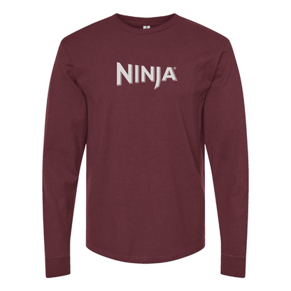 Men's Ninja Logo Cotton Long Sleeve T-Shirt