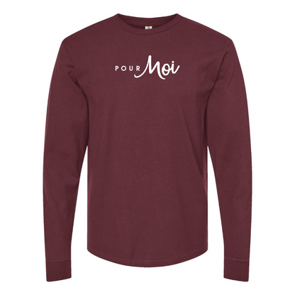 Men's  Pour Moi Logo  Cotton Long Sleeve T-Shirt