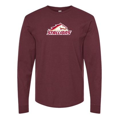 Men's Birmingham Stallions Logo Cotton Long Sleeve T-Shirt