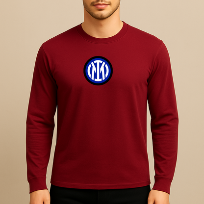 Men's Inter Milan 2025 Soccer Logo Long Sleeve T-Shirt