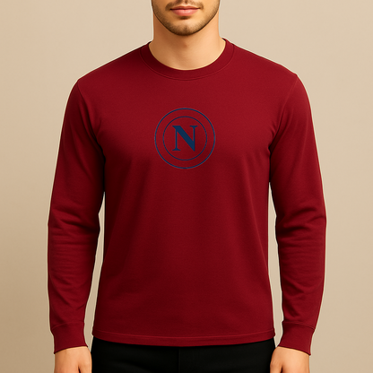 Men's Napoli 2025 Soccer Logo Long Sleeve T-Shirt