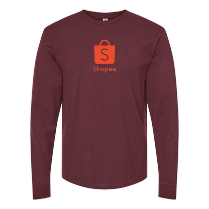 Men's Shopee Logo Cotton Long Sleeve T-Shirt