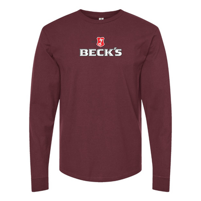 Men's Becks Logo Cotton Long Sleeve T-Shirt