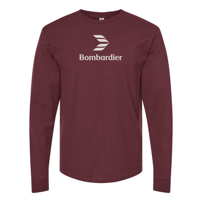 Men's Bombardier Logo Cotton Long Sleeve T-Shirt
