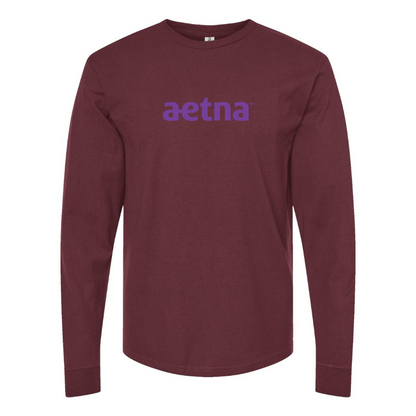 Men's Aetna Logo Cotton Long Sleeve T-Shirt