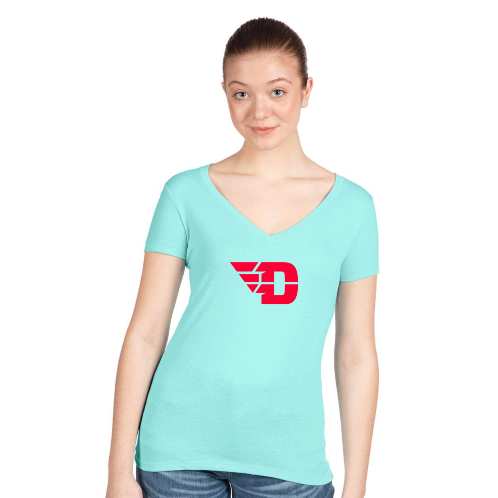 Women's Dayton Flyers  Next Level V-Neck T-Shirt