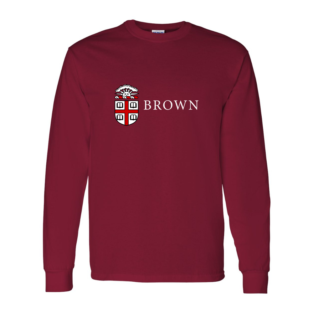 Men's Brown University Gildan Heavy Cotton Long Sleeve T-Shirt