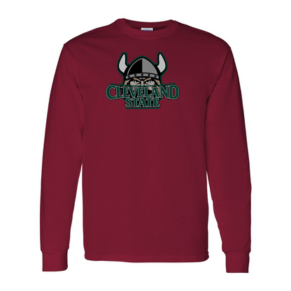 Men's  Cleveland State Vikings Gildan Heavy Cotton Long Sleeve T-Shirt