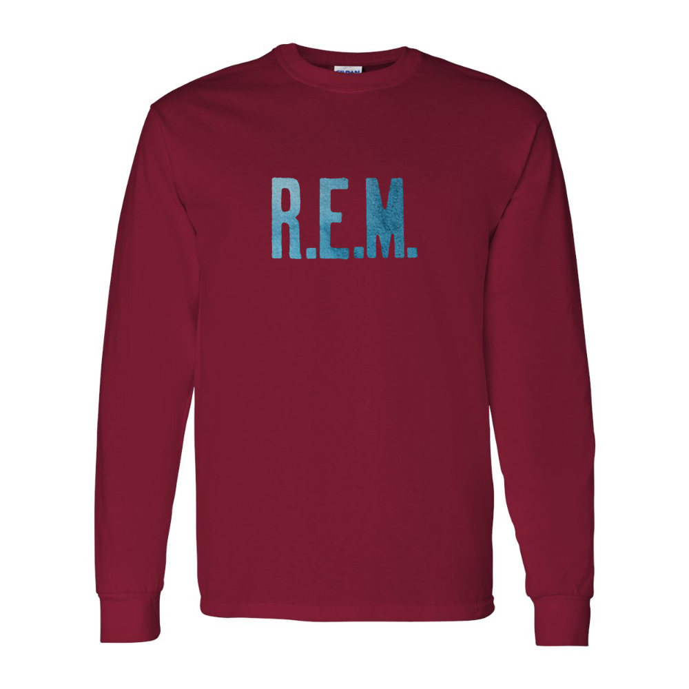 Men's  R.E.M. Blue  Gildan Heavy Cotton Long Sleeve T-Shirt