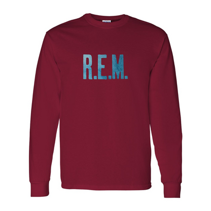 Men's  R.E.M. Blue  Gildan Heavy Cotton Long Sleeve T-Shirt