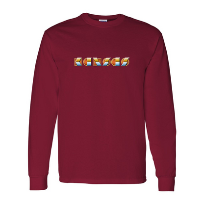 Men's Kansas Gildan Heavy Cotton Long Sleeve T-Shirt