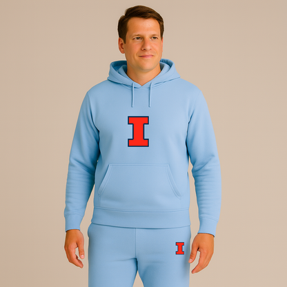 Men's Illinois Fighting Illini Logo Hoodie Joggers Set