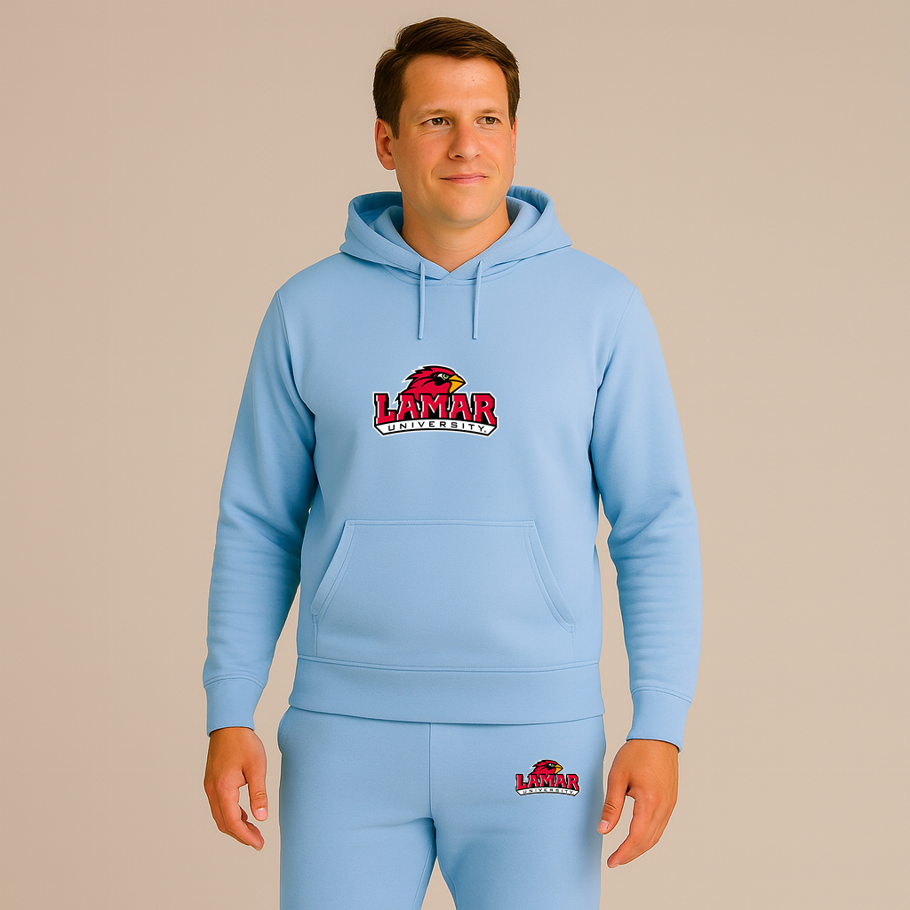 Men's Lamar Cardinals Logo Hoodie Joggers Set