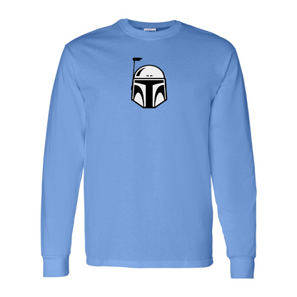 Men's Star Wars Boba Fett Helmet Gildan Heavy Cotton Long Sleeve T-Shirt