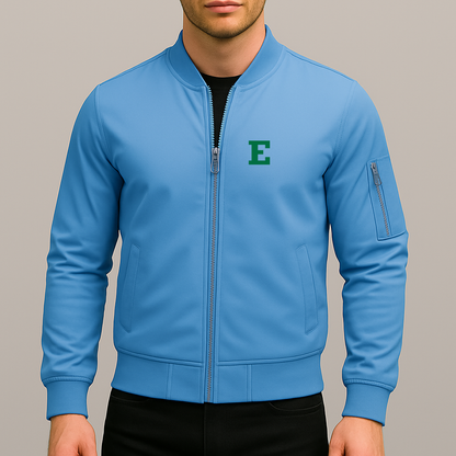 Men's Eastern Michigan Eagles Logo Lightweight Bomber Jacket Windbreaker Softshell Varsity Jacket Coat