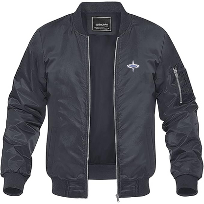 Men's Marcos Logo Lightweight Bomber Jacket Windbreaker Softshell Varsity Jacket Coat