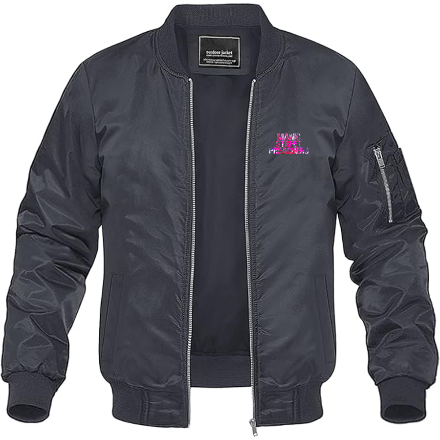 Men's Manic Street Preachers Logo Lightweight Bomber Jacket Windbreaker Softshell Varsity Jacket Coat