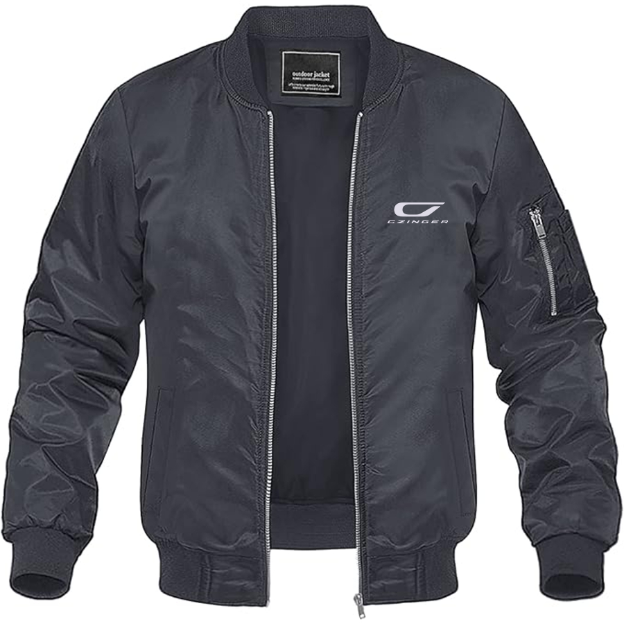 Men's Czinger Logo Lightweight Bomber Jacket Windbreaker Softshell Varsity Jacket Coat