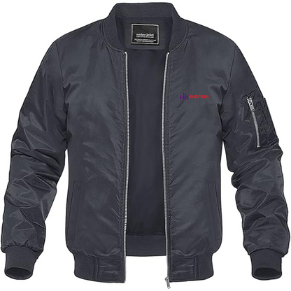 Men's  HK Express Logo Lightweight Bomber Jacket Windbreaker Softshell Varsity Jacket Coat