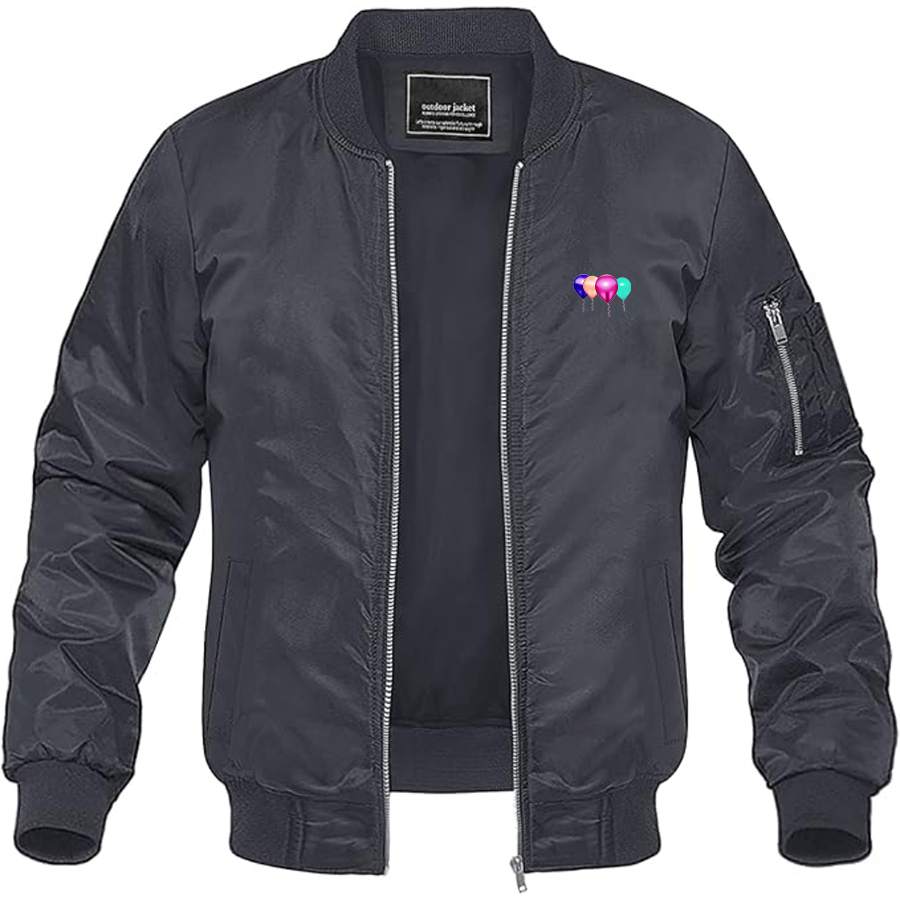 Men's Balloon-Emojis Logo Lightweight Bomber Jacket Windbreaker Softshell Varsity Jacket Coat