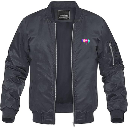 Men's Balloon-Emojis Logo Lightweight Bomber Jacket Windbreaker Softshell Varsity Jacket Coat