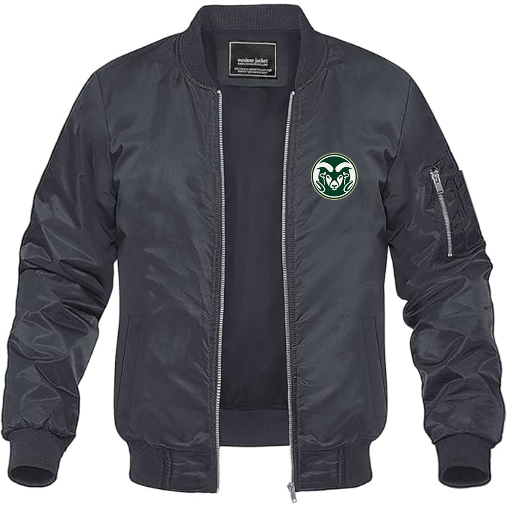 Men's Colorado State Rams Lightweight Bomber Jacket Windbreaker Softshell Varsity Jacket Coat