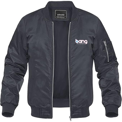 Men's Bang Energy Logo Lightweight Bomber Jacket Windbreaker Softshell Varsity Jacket Coat