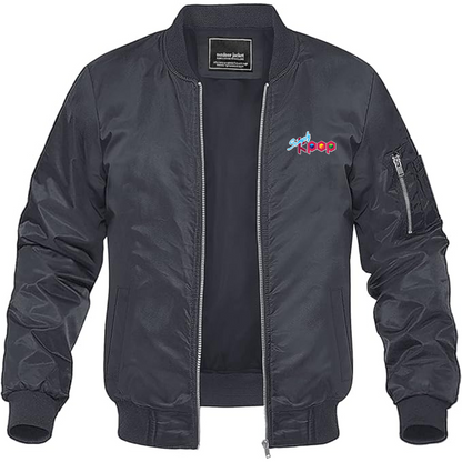 Men's Simply Kpop Lightweight Bomber Jacket Windbreaker Softshell Varsity Jacket Coat