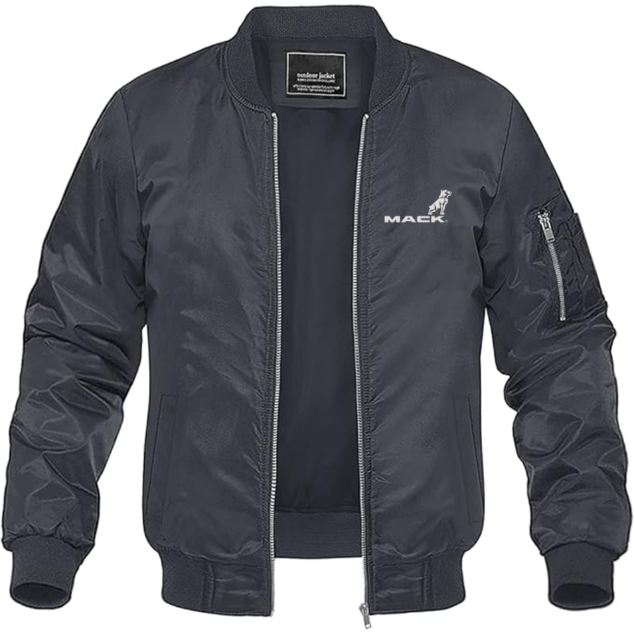 Men's Mack Logo Lightweight Bomber Jacket Windbreaker Softshell Varsity Jacket Coat