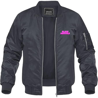 Men's Glass Animals Logo Lightweight Bomber Jacket Windbreaker Softshell Varsity Jacket Coat