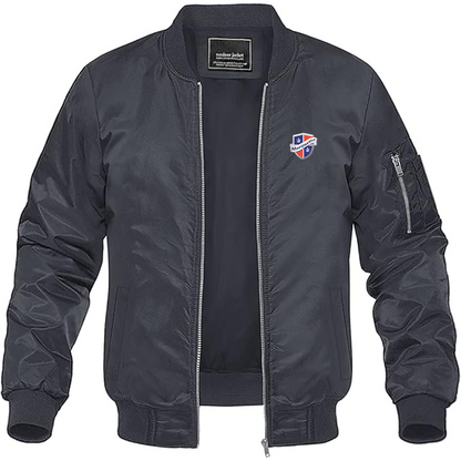 Men's Marquette Logo Lightweight Bomber Jacket Windbreaker Softshell Varsity Jacket Coat
